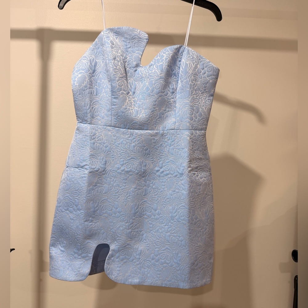 NWOT Amanda Uprichard Elegant Light Blue Floral Dress